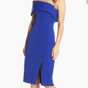Eliza J Off the Shoulder Scuba Crepe Cocktail Dress - 8